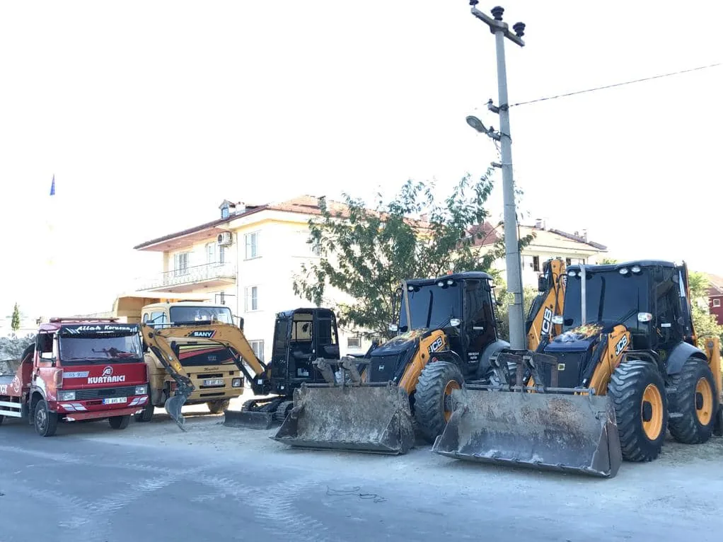 Hafriyat iş makineleri - kepçe ve greyder